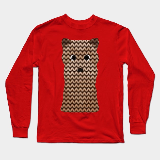 Yorkshire Terrier Ugly Christmas Sweater Knit Pattern Long Sleeve T-Shirt by DoggyStyles